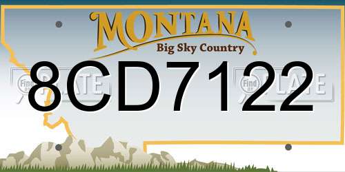 8CD7122 Montana License Plate