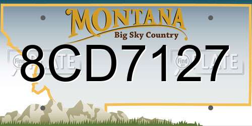 8CD7127 Montana License Plate