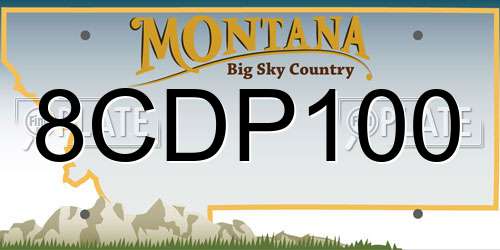 8CDP100 Montana License Plate