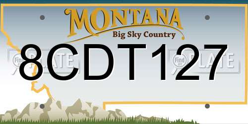 8CDT127 Montana License Plate