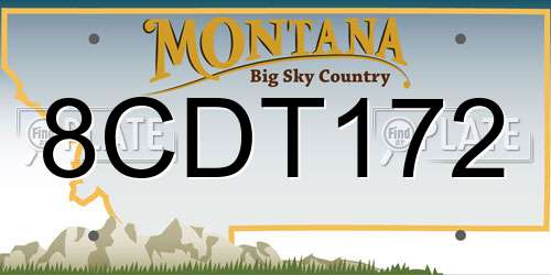 8CDT172 Montana License Plate