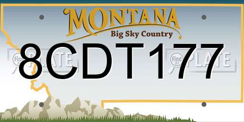 8CDT177 Montana License Plate