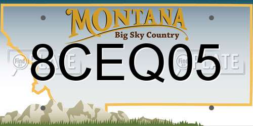 8CEQ05 Montana License Plate
