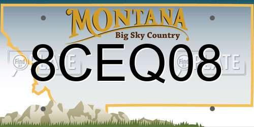 8CEQ08 Montana License Plate