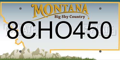 8CHO450 Montana License Plate