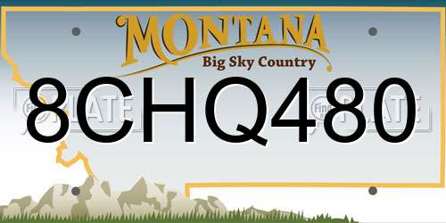 8CHQ480 Montana License Plate