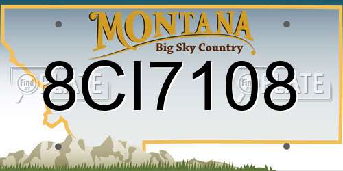 8CI7108 Montana License Plate