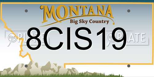 8CIS19 Montana License Plate