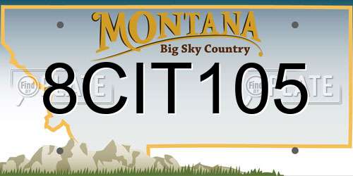 8CIT105 Montana License Plate