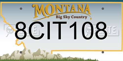 8CIT108 Montana License Plate