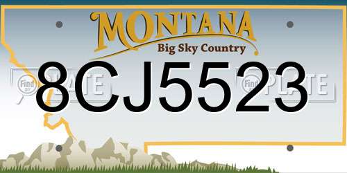 8CJ5523 Montana License Plate
