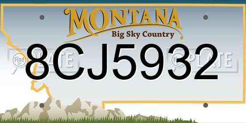 8CJ5932 Montana License Plate