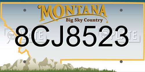 8CJ8523 Montana License Plate