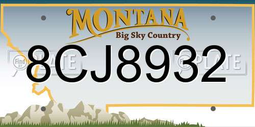 8CJ8932 Montana License Plate