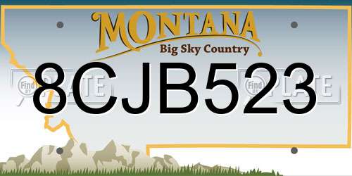 8CJB523 Montana License Plate
