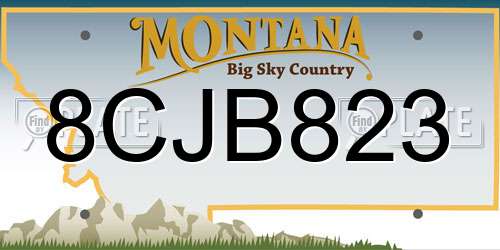 8CJB823 Montana License Plate