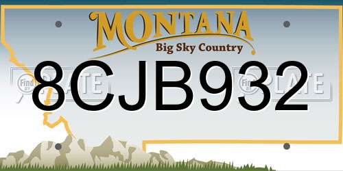 8CJB932 Montana License Plate