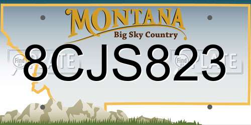 8CJS823 Montana License Plate