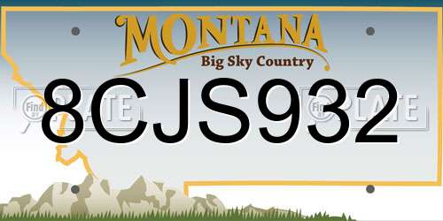 8CJS932 Montana License Plate