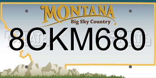 8CKM680 Montana License Plate