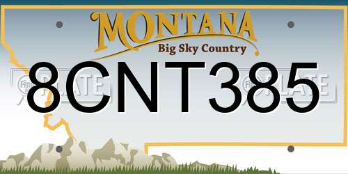 8CNT385 Montana License Plate