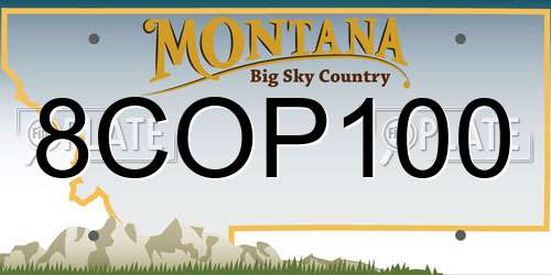 8COP100 Montana License Plate
