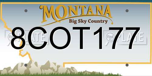 8COT177 Montana License Plate