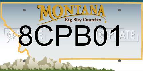 8CPB01 Montana License Plate