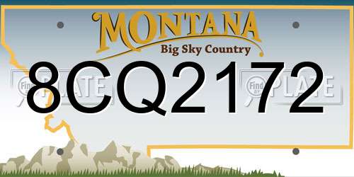 8CQ2172 Montana License Plate