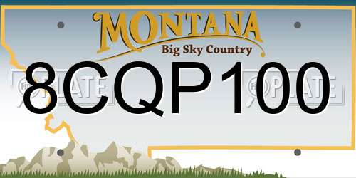 8CQP100 Montana License Plate
