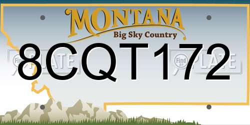 8CQT172 Montana License Plate