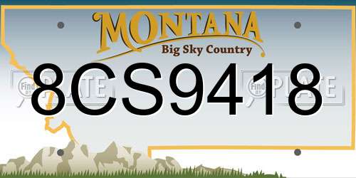 8CS9418 Montana License Plate