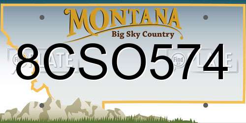 8CSO574 Montana License Plate