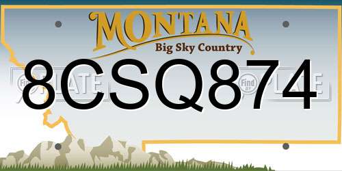 8CSQ874 Montana License Plate