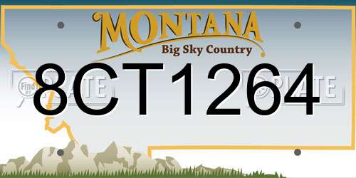 8CT1264 Montana License Plate