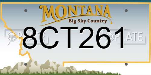 8CT261 Montana License Plate