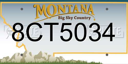 8CT5034 Montana License Plate