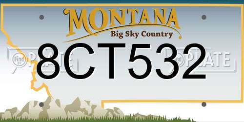 8CT532 Montana License Plate
