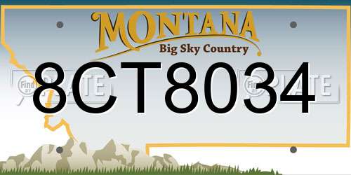 8CT8034 Montana License Plate