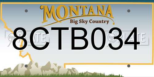 8CTB034 Montana License Plate