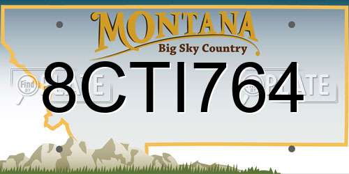 8CTI764 Montana License Plate