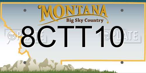 8CTT10 Montana License Plate