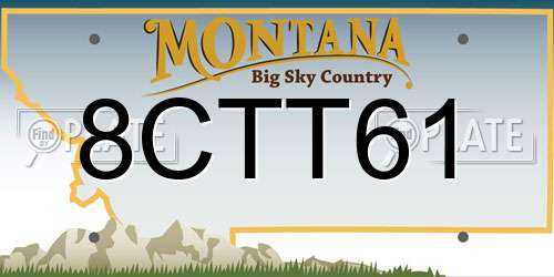 8CTT61 Montana License Plate