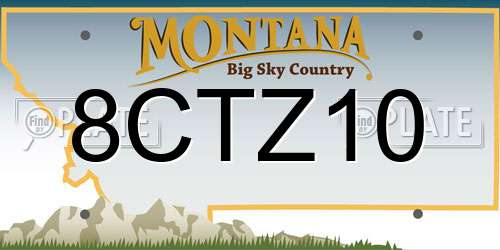 8CTZ10 Montana License Plate