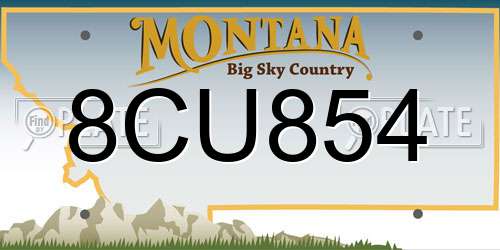 8CU854 Montana License Plate