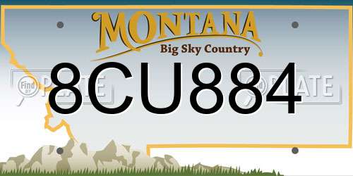8CU884 Montana License Plate