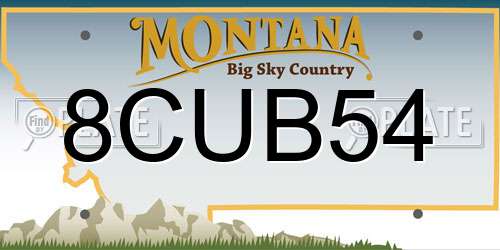 8CUB54 Montana License Plate