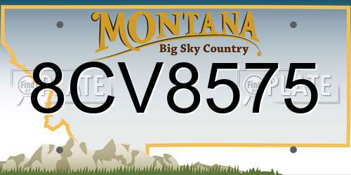 8CV8575 Montana License Plate