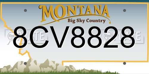 8CV8828 Montana License Plate