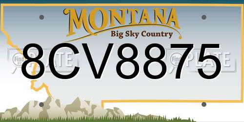 8CV8875 Montana License Plate